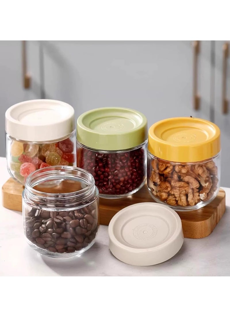 KASTWAVE 3Pcs Glass Sealed Jar, Confectionery Container, Glass Storage Containers, 10oz Kitchen Glass Sealed Storage Jar, with Stackable Sealed Lid for Kitchen Seasoning, Coffee Beans, Tea, Sugar, Vanilla - Image 3