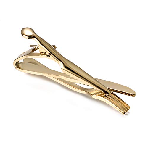 Yoursfs Fork and Knife Tie Clip for Men Double Color Tie Clips Personalized Cool Tie Bar - Image 5