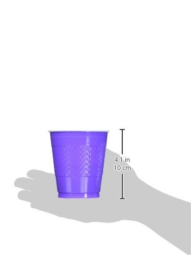Amscan Premium New Purple Plastic Cups - 12 oz (20 Pack) - Bold  Vibrant Color for Parties  Weddings & Events - Image 2