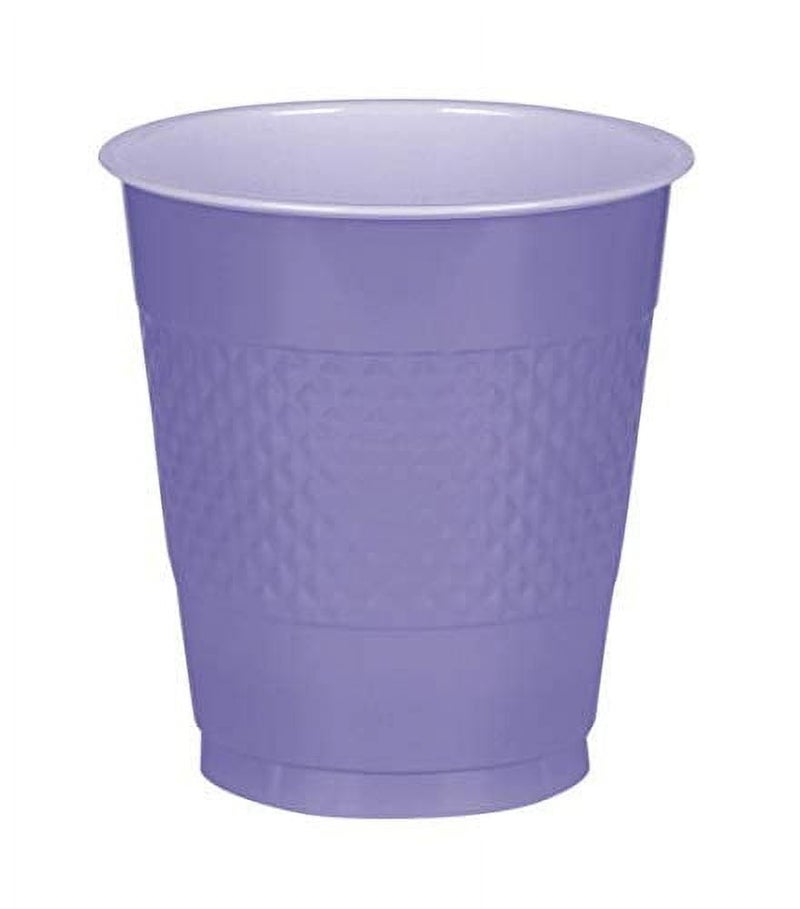 Amscan Premium New Purple Plastic Cups - 12 oz (20 Pack) - Bold  Vibrant Color for Parties  Weddings & Events - Image 1