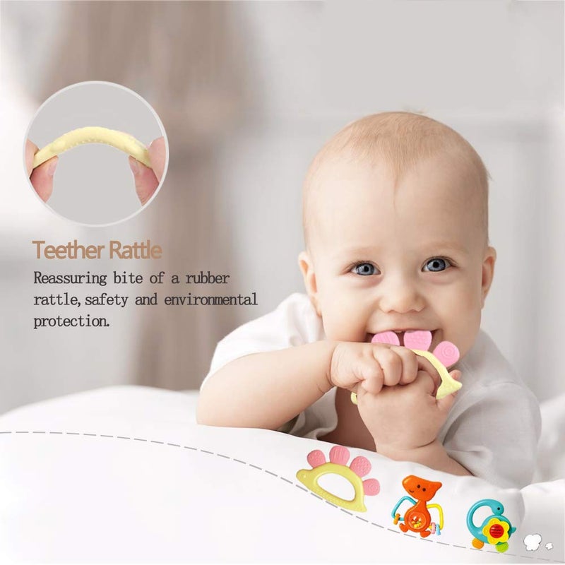 Yiosion Baby Rattles Sets Teether, Shaker, Grab and Spin Rattle, Musical Toy Set, Early Educational Toys Gifts for 3, 6, 9, 12 Month Baby Infant, Newborn - Image 2