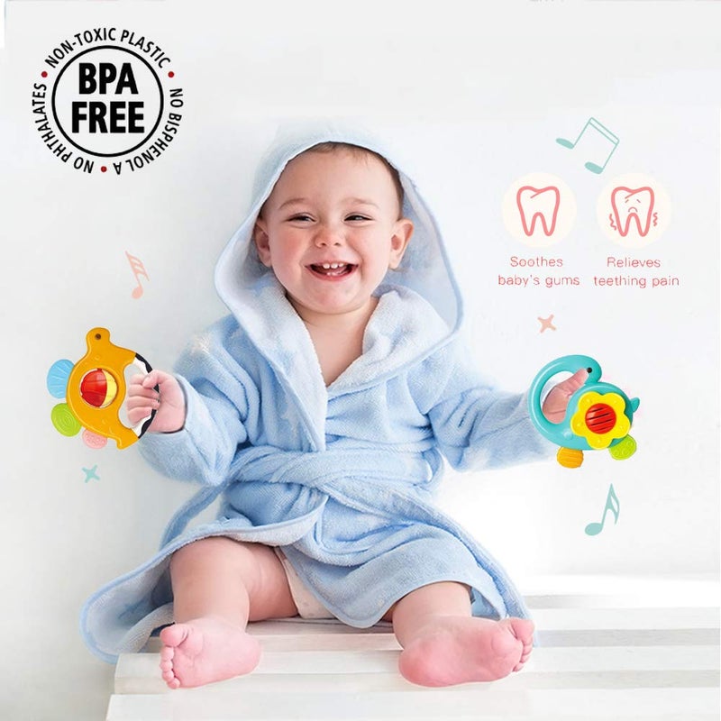 Yiosion Baby Rattles Sets Teether, Shaker, Grab and Spin Rattle, Musical Toy Set, Early Educational Toys Gifts for 3, 6, 9, 12 Month Baby Infant, Newborn - Image 4