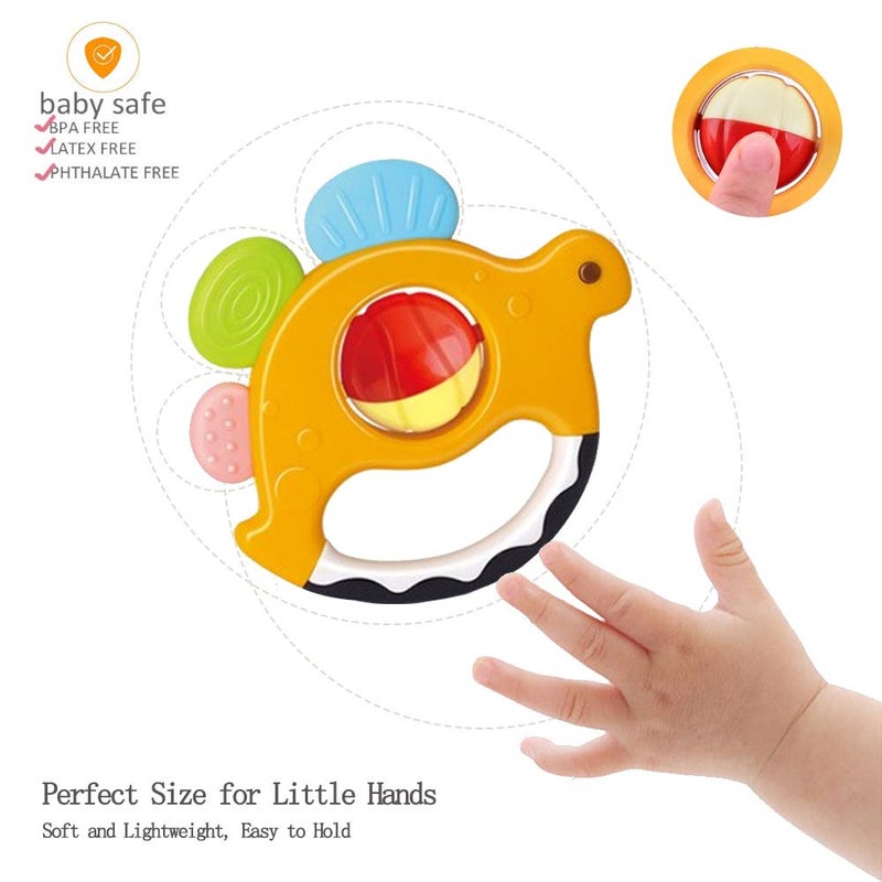 Yiosion Baby Rattles Sets Teether, Shaker, Grab and Spin Rattle, Musical Toy Set, Early Educational Toys Gifts for 3, 6, 9, 12 Month Baby Infant, Newborn - Image 5