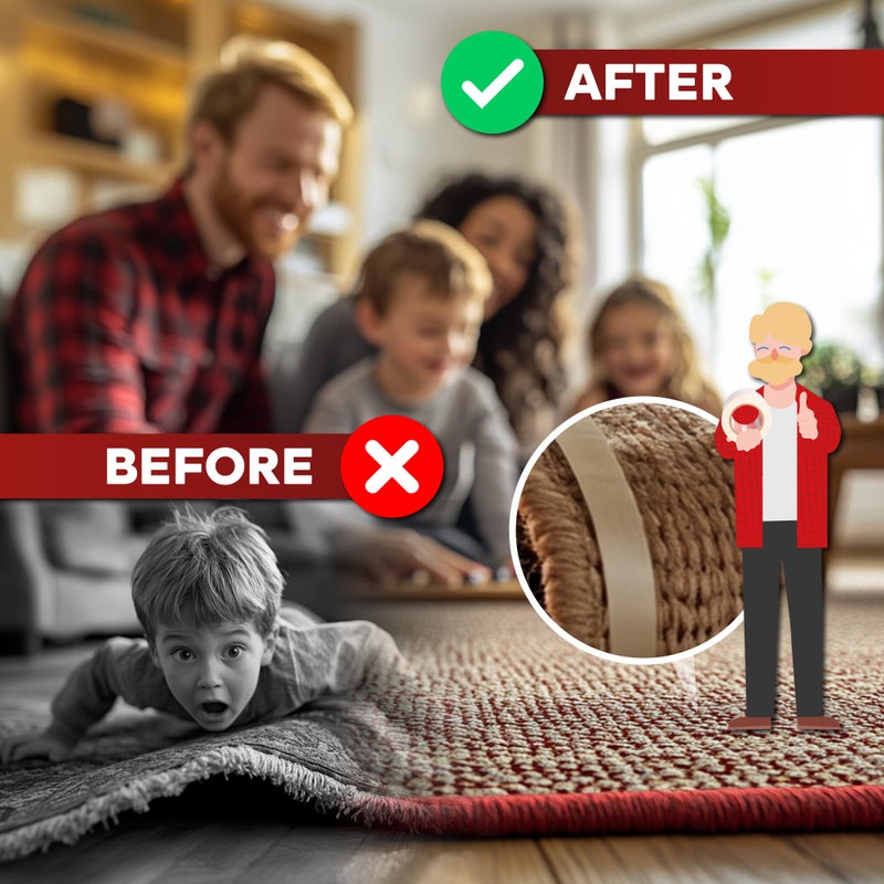 XFasten Double Sided Carpet Tape for Area Rugs, 2 Inch x 10 Yards 1-Inch Core â€“ Heavy Duty Anti Slip Rug Grip Tape, Works as Rug Gripper, Wood Safe, Easy Removal for Hardwood and Laminate Floors - Image 4