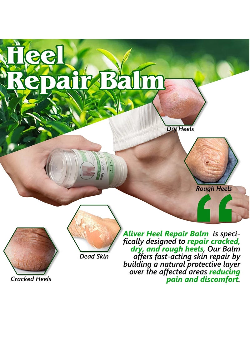 ALIVER 70g Cracked Heel Repair Balm Tea Tree Extract Foot Cream for Cracked Heels and Dry Skin Cracked Heel Repair Balm with Shea Butter & Olive Oil Hydrates and Softens Dry Feet  - Image 5