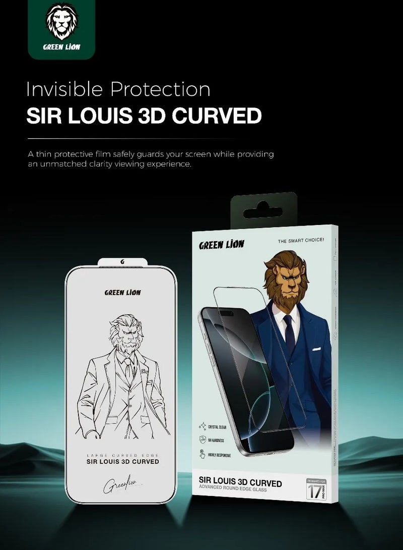 GREEN LION iPhone 17 Pro Max Glass / Screen Protector / Sir Louis 3D Curved Advanced Round Edge Glass - Image 5