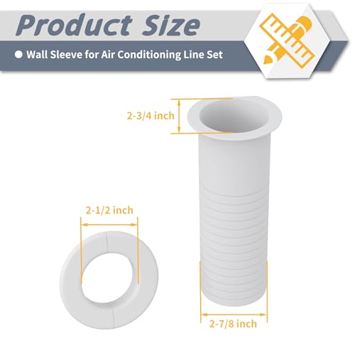 Flamorrow Mini Split Cover Wall Sleeve for Air Conditioning Line Set Covers, AC Sleeve Through Wall for Outside Air Conditioning Line Sets, Pipe Accessories - Image 2