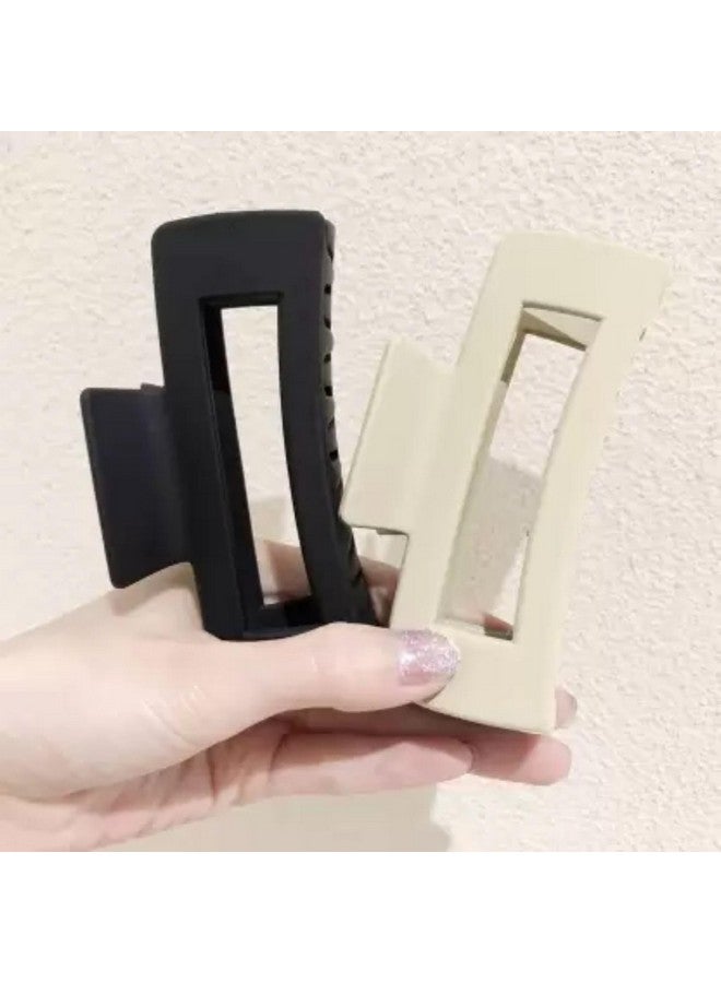 DN Creation مشابك شعر بلاستيكية مستطيلة من DN Creation بلون صلب غير لامع، مشابك شعر غير قابلة للانزلاق، ملحقات تصفيف الشعر كبيرة الحجم - ألوان متنوعة (عبوة من 3) - Image 2