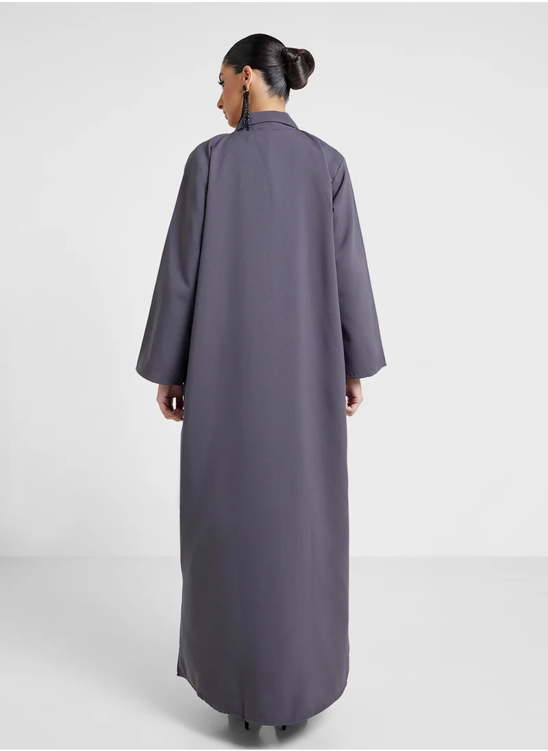 Khizana Trench Abaya With Sheila