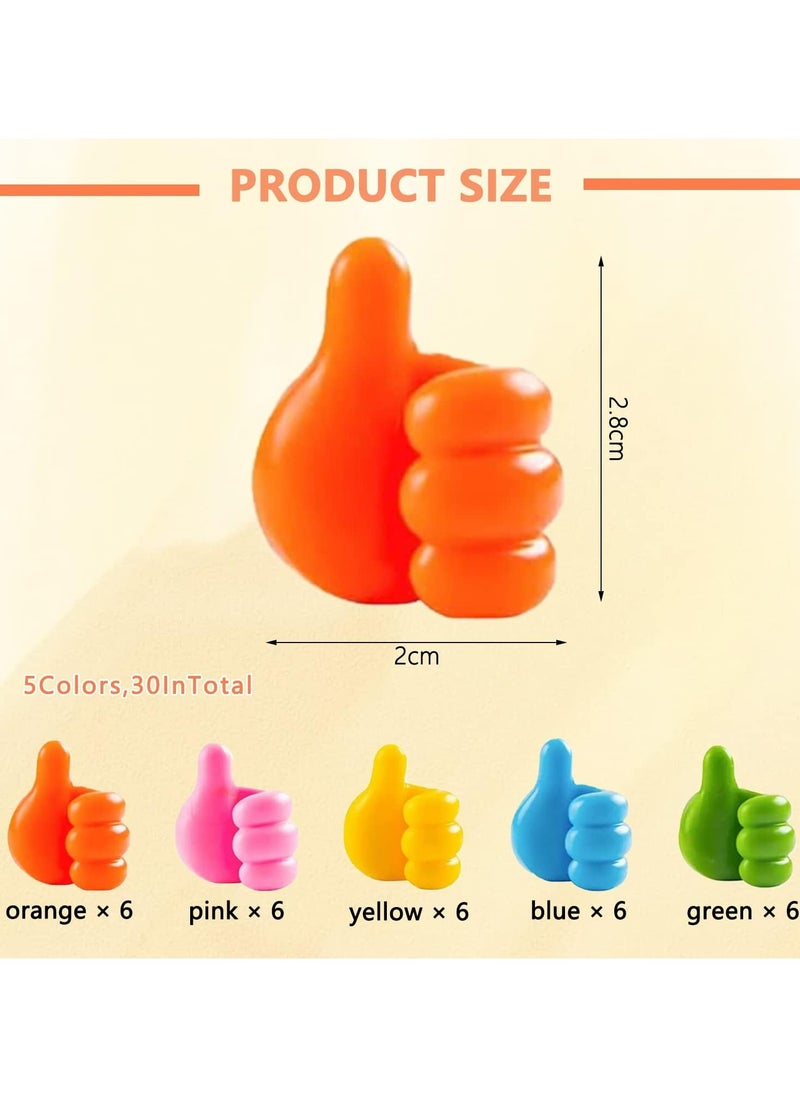 Oasisgalore 30PCS Self-Adhesive Thumb Hooks, Silicone Wall Hook Clips for Cables & Decoration  - Image 2