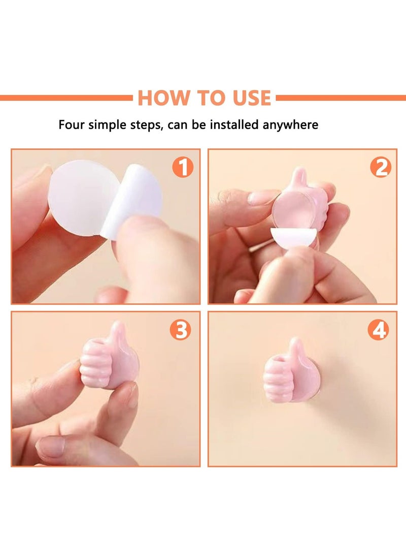 Oasisgalore 30PCS Self-Adhesive Thumb Hooks, Silicone Wall Hook Clips for Cables & Decoration  - Image 3