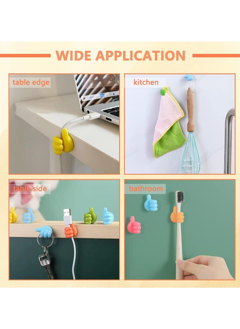 Oasisgalore 30PCS Self-Adhesive Thumb Hooks, Silicone Wall Hook Clips for Cables & Decoration  - Image 5