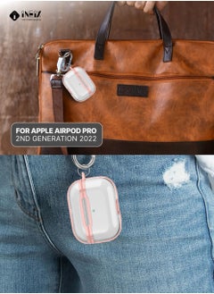 INEIX Clear Silicone  Shockproof Protective Case Cover for Apple AirPods Pro 2 (2nd generation) 2022-Clear/Pink  - Image 5