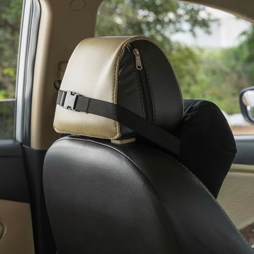 Wakefit Neck Pillow for Car | 2 in 1 Car Neck Pillow | Car Head Rest Pillow, Car Neck Pillow Memory Foam, Regular (Black - Set of 1) - Image 3