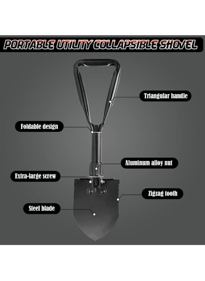 Generic Folding Shovel, Tactical Folding Trowel, Versatile Engineer Shovel, Folding Trenching Tool, Collapsible Outdoor Digging Implement, Portable Hoe, Includes Band Saw and Pick, for Home Outdoor Activitie  - Image 2