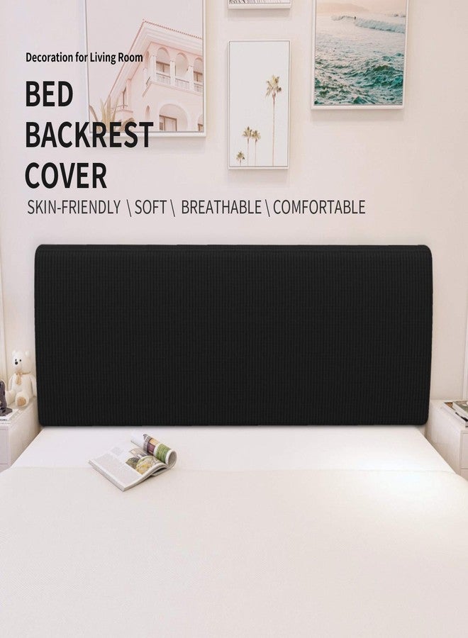 إيزي-جوينج غطاء رأس سرير مطاطي سهل الاستخدام، غطاء رأس سرير مربع صغير بنقشة الجاكار، غطاء رأس سرير مقاوم للغبار لغرفة النوم (مقاس كوين، أسود) - Image 2