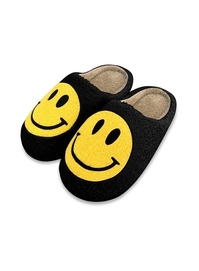 Smiling Face Autumn And Winter Slippers, Couple Cotton Slippers, Home Use Cute Cartoon Non-slip And Warm, 39 Size  - Image 4