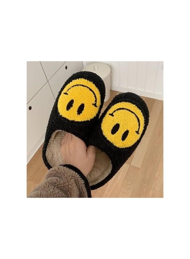 Smiling Face Autumn And Winter Slippers, Couple Cotton Slippers, Home Use Cute Cartoon Non-slip And Warm, 39 Size  - Image 5