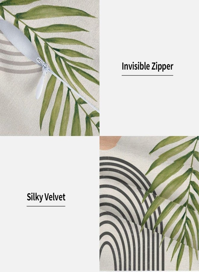 Sunshineyan Boho Pillow Covers 18x18 Set of 2, Mid Century Modern Throw Pillow Covers Summer Outdoor Abstact Sunset Decor Cushion Case for Bed Couch Sofa Home Decorative - Image 4