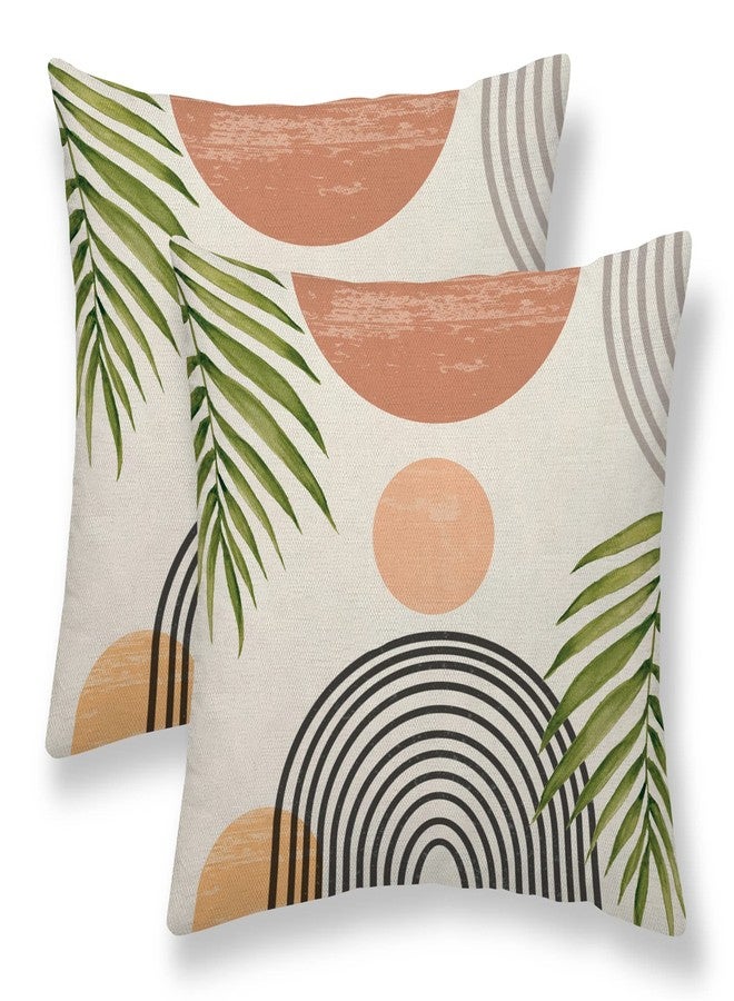 Sunshineyan Boho Pillow Covers 18x18 Set of 2, Mid Century Modern Throw Pillow Covers Summer Outdoor Abstact Sunset Decor Cushion Case for Bed Couch Sofa Home Decorative - Image 1