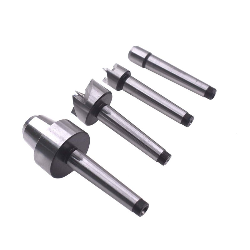 HGC 4 Pcs MT1 Steel Wood Lathe Live Center Drive Spur Cup Arbor with Wood Case - Image 4