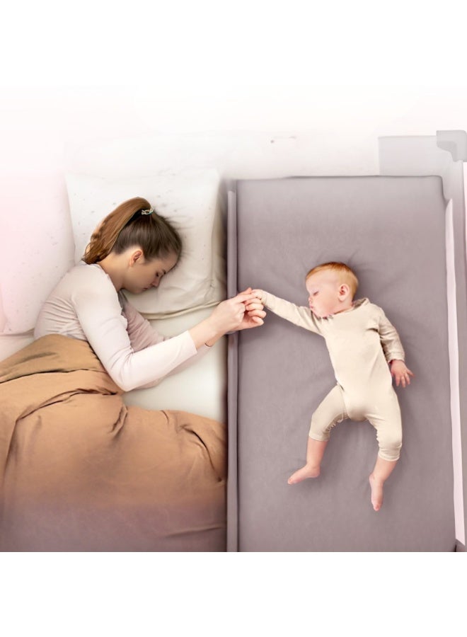 kidz Era 2 in 1 Portable Baby Bed and Playpen - Use as a baby bed next to the mother's bed, supported by a movable opening and a safe fastening system (Co-Sleeper) + a wide playpen, 360° ventilation mesh, with front wheels for easy movement inside the house - Fully foldable for easy travel and mobility - Image 3