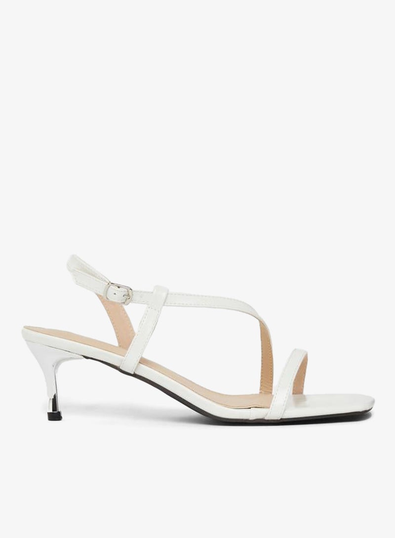 Styli Women White Strappy Stiletto Heel Sandals - Image 1