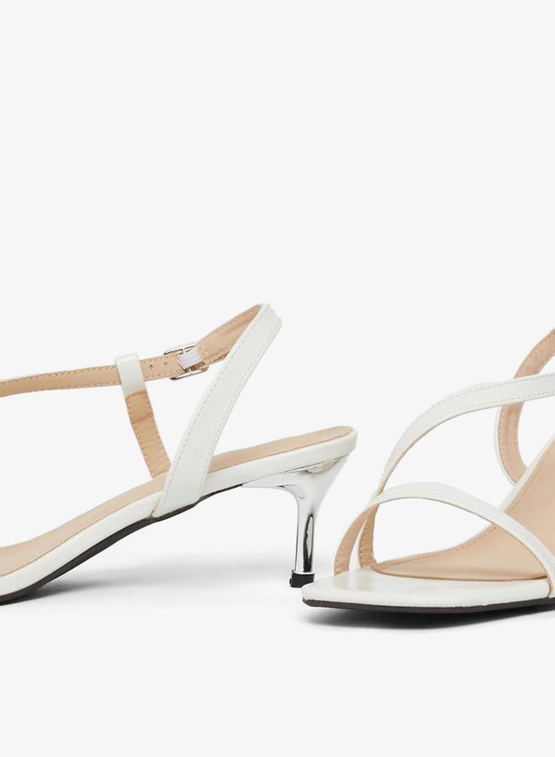 Styli Women White Strappy Stiletto Heel Sandals - Image 3