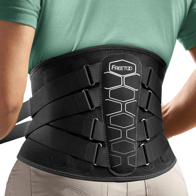 FREETOO Back Brace for Lower Back Pain Relief with Pulley System,Lumbar Support Belt for Men & Women with Lumbar Pad, Ergonomic Design and Soft Breathable 3D Knit Material,for Herniated Disc,Sciatica - Image 1