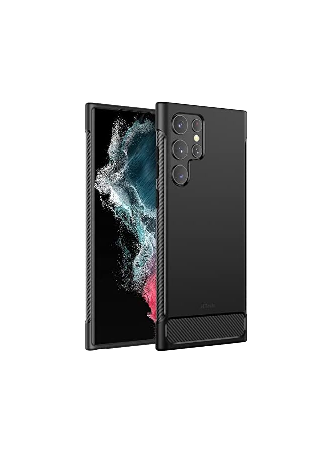 JETech Slim Fit Case for Samsung Galaxy S22 Ultra 5G 6.8-Inch, Thin Phone Cover with Shock-Absorption and Carbon Fiber Design (Black)