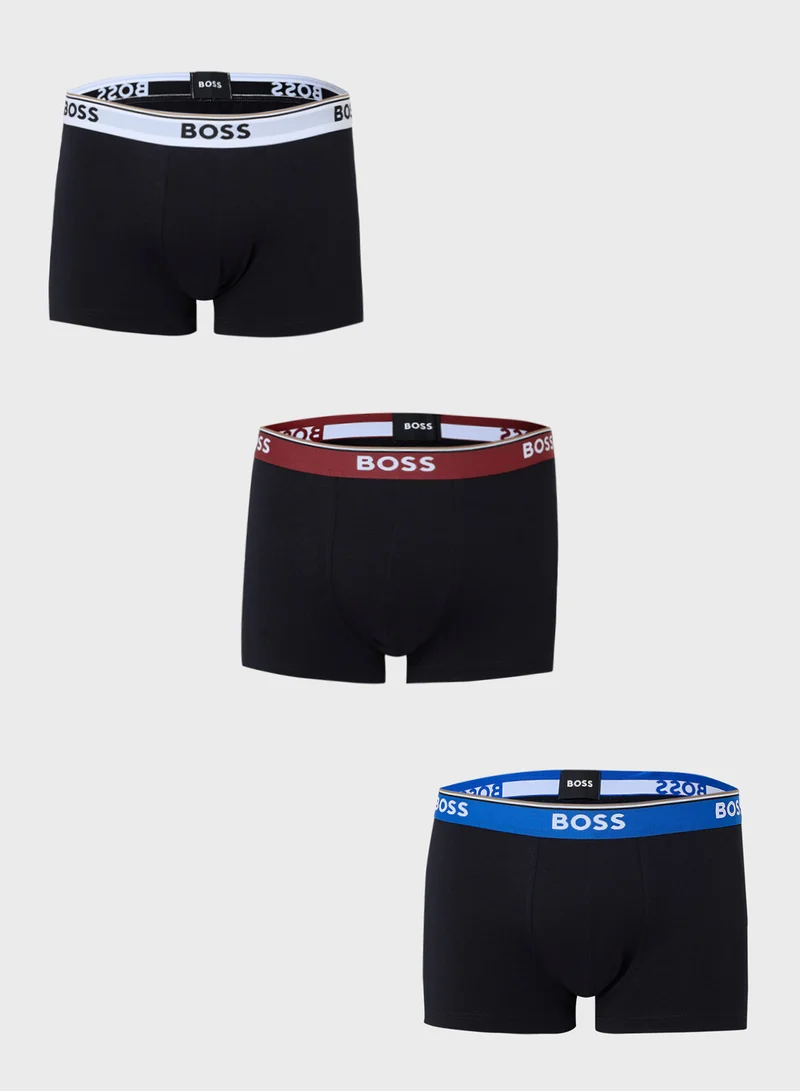 BOSS 3 Pack Logo Band Trunks