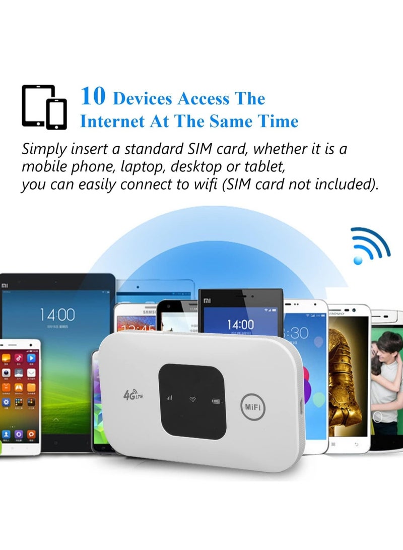 OasisLink Portable WiFi 4G Mobile Hotspot, Wireless Portable WiFi Hotspot 4G LTE Router with Charging Cable, 150Mbps Download Speed, with USB Cable, with SIM Card Slot for Phone Laptop Desktop Tablet - Image 1