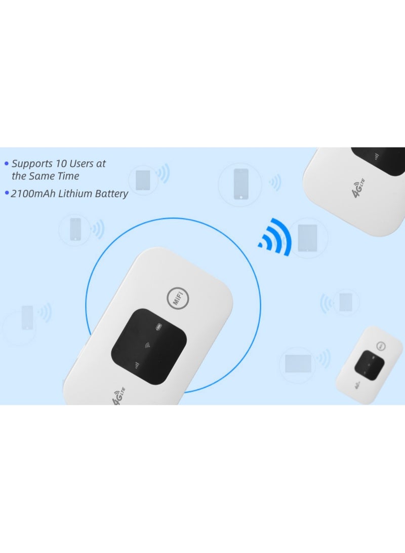 OasisLink Portable WiFi 4G Mobile Hotspot, Wireless Portable WiFi Hotspot 4G LTE Router with Charging Cable, 150Mbps Download Speed, with USB Cable, with SIM Card Slot for Phone Laptop Desktop Tablet - Image 3