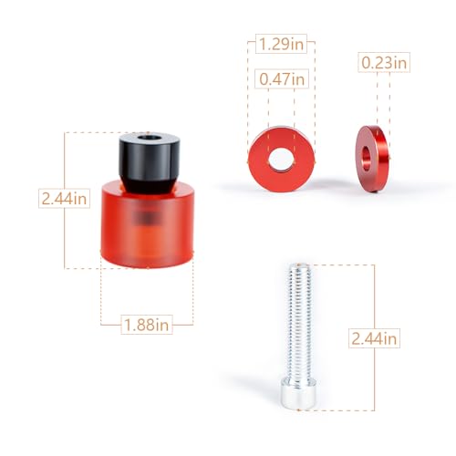 M Maintenanse Motorcycle Decorative Wheel M12 Screw Install on Engine Guard Saddlebag Guard for Harley-Davidson Touring Street Glide Road Glide Road King Electra/Ultra Models (Red Decorative Wheel) - Image 4