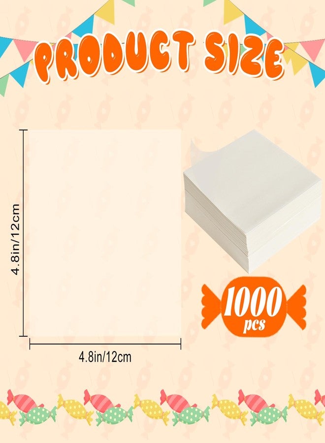 SBYURE1000pcs Wax Paper Candy Wrappers - Chocolate & Caramel Wrappers, 4.8x4.8 Inch Square Sheets for Caramel, Taffy, Nougat, Treats, Lollipop - Image 2