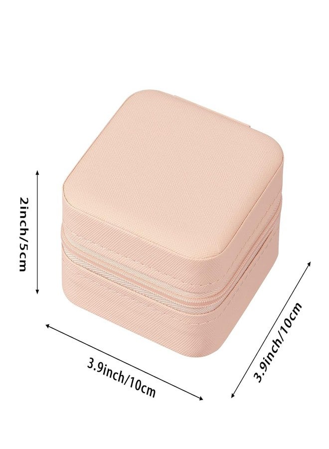 Ballotte Ckps Jewellery Organiser Pu Leather Zipper Portable Storage Box Case With Dividers Container For Rings, Earrings, Necklace Home Organizer, Pink - Image 5