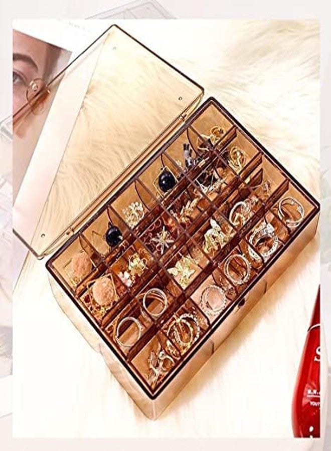 NISHIV 2 layer Acrylic Jewelry Storage Box Acrylic Jewelry Storage Organizer Case Display Boxes With Lids,Two Layers for Necklace Earrings Bracelets Rings 1Pcs - Image 4