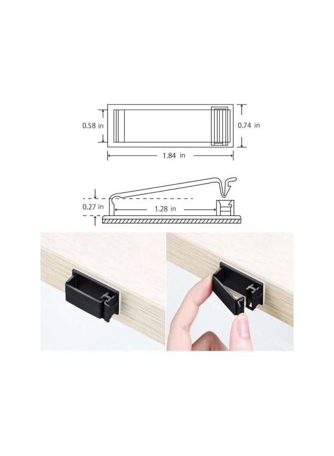 promass 50pcs Black Cable Management Clips | Self-Adhesive Organizers for TV, PC, Ethernet Cords | Desk & Home Office Wire Holders - Image 3