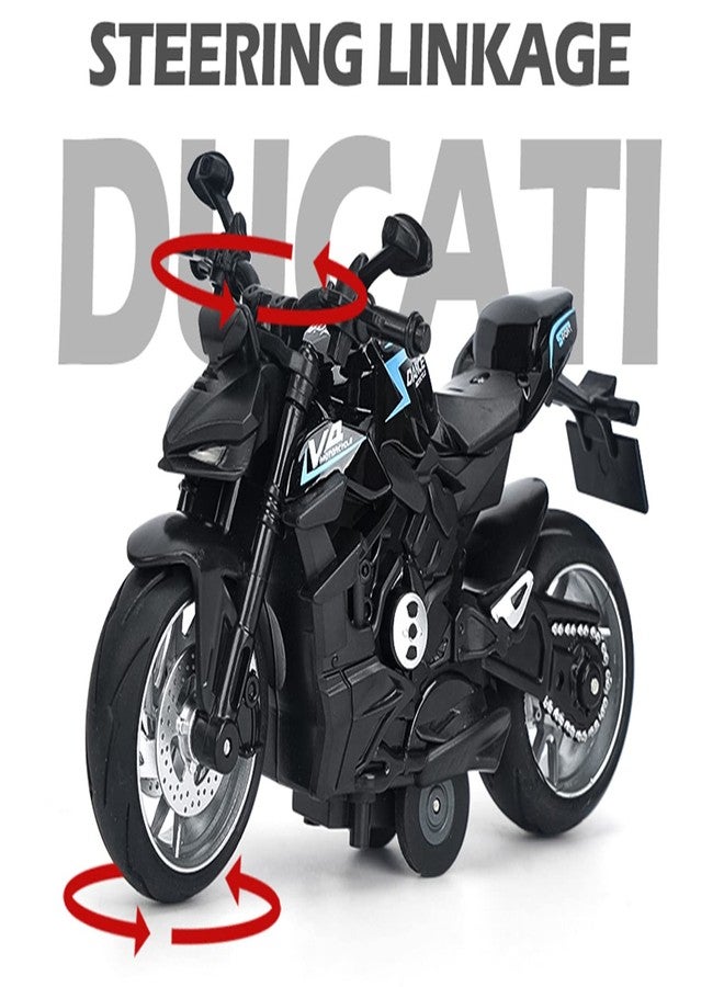 Gilumza Pull Back Motorcycle Toys, Ducati Gift with Music Lighting, Street Fighter Motorcycles Toy for Boys Kids Age 3-12 Year Old (Blue) - Image 4