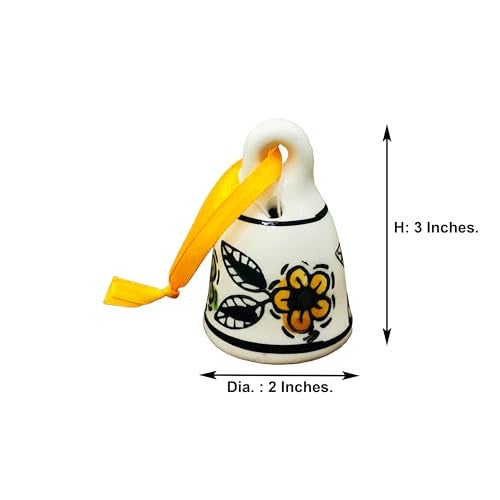 ShopMeFast HandPainted Ceramic Bell For Wall Door Hanging with Resonating Sound For Home & Office Decor, Decorative Wall Hanging (Size : 3 Inches, Multicolor, Set Of 4) - Image 5