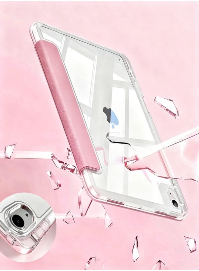 Hirospace Case for iPad(A16)11th 11 inch 2025/iPad 10th Gen 10.9 inch 2022, Transparent TPU Protective Case with Pencil Holder, Multi-Angle Y-Folding Stand, Auto Wake/Sleep Smart Cover, Shockproof Slim Flip Shell with Anti-Glare Screen Protector-pink - Image 5