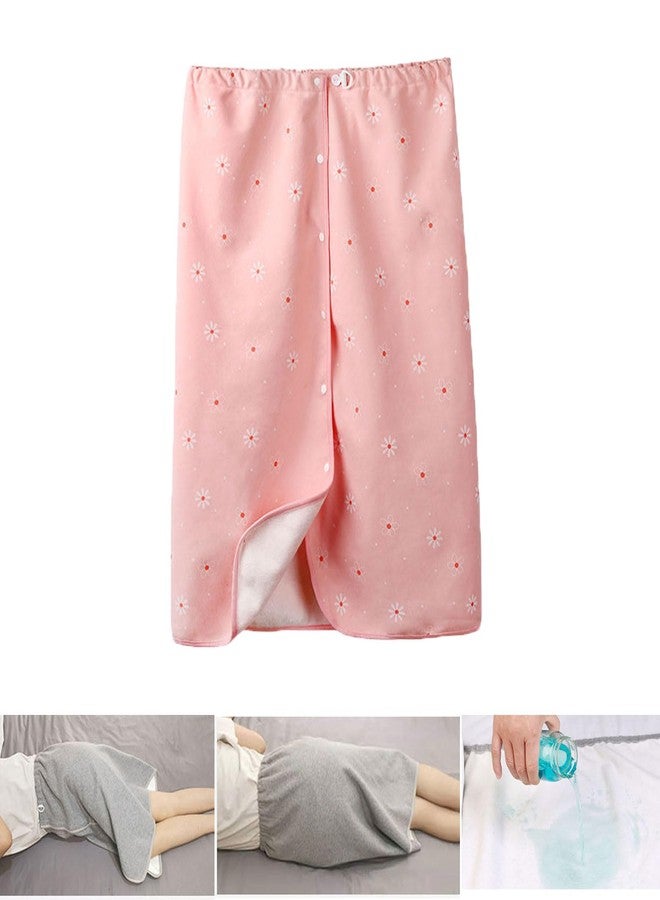 Yodilala Unisex Full Open Adult Diaper Skirt, Waterproof, Adjustable, Reusable Incontinence for Adults, Elderly, Children(Pink,XL - Image 1