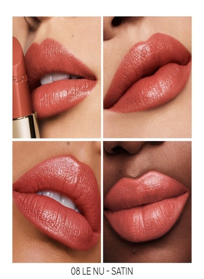 غيرلان عبوة إعادة تعبئة أحمر شفاه جيرلان روج جي ألترا كير قابلة للتخصيص 3.5 غرام - 08 لو نو - لون شفاه فاخر بلمسة نهائية ساتانية مرطبة - Image 3