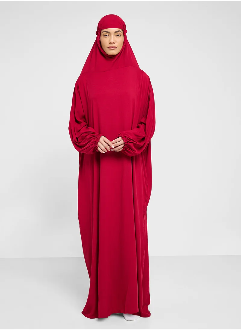 هيا كلوزيت Ruched Sleeve Hooded Prayer Clothe