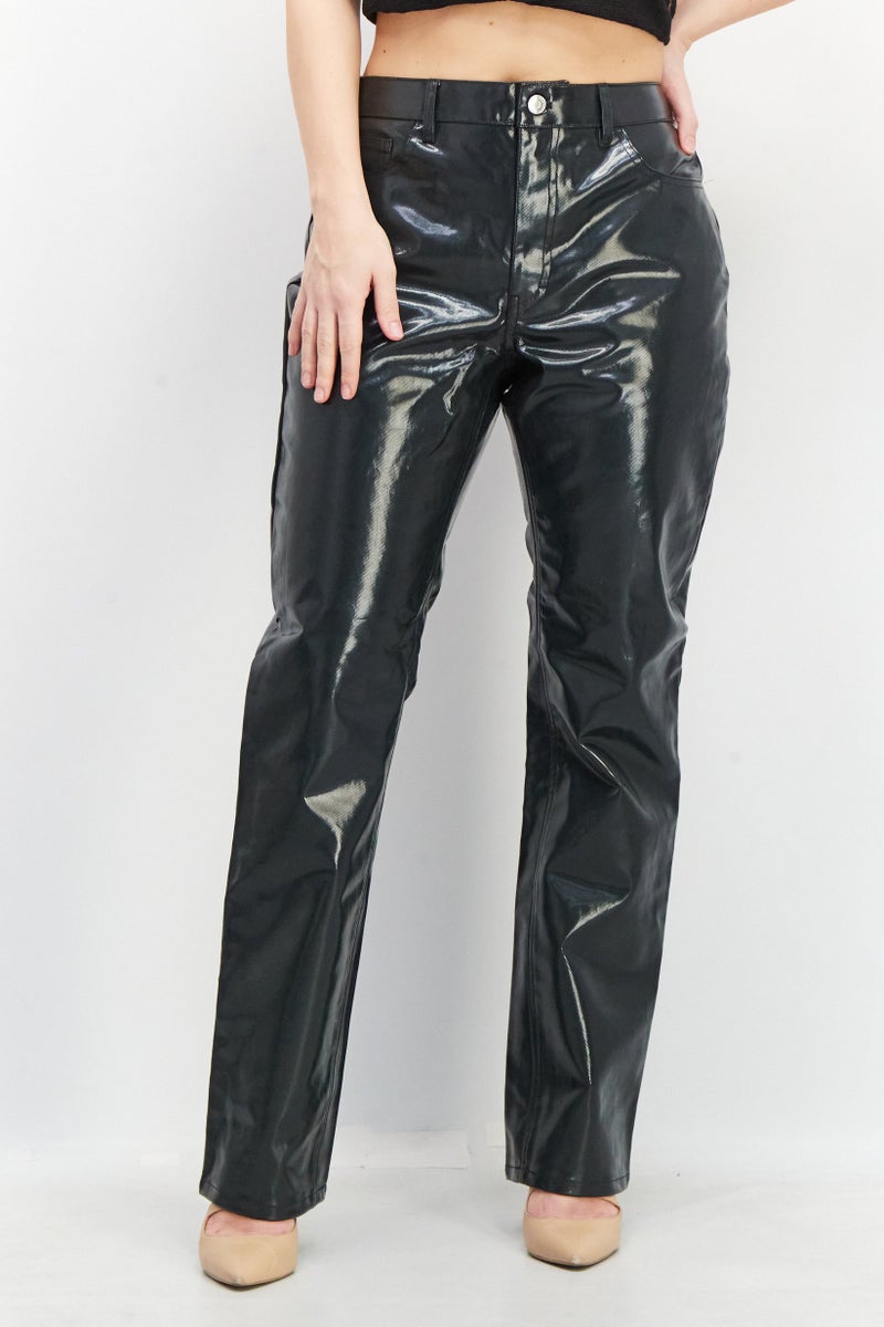 Weekday Women Regular Fit Straight Leg Pants, Black - Image 1