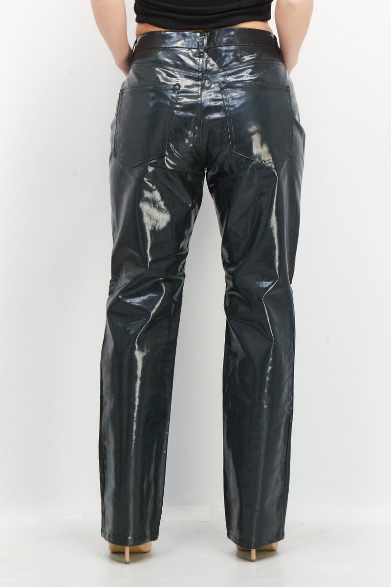 Weekday Women Regular Fit Straight Leg Pants, Black - Image 3