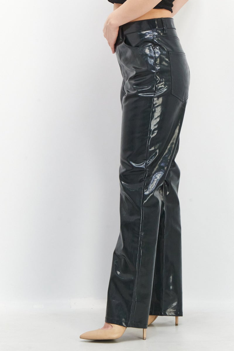 Weekday Women Regular Fit Straight Leg Pants, Black - Image 4