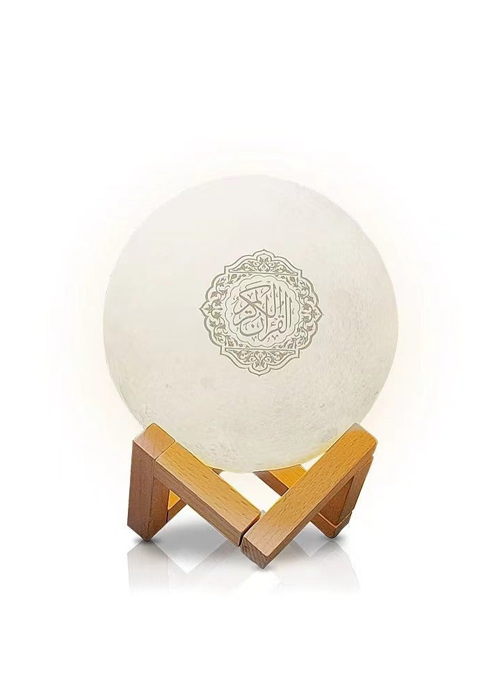 Equantu Moon Lamp Quran Speaker With Remote And USB Cable White/Brown - Image 3