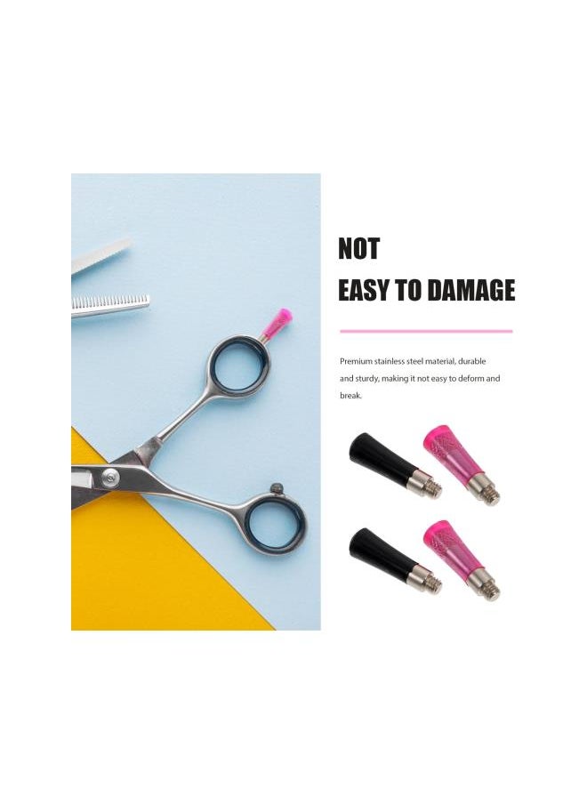 Generic - 4pcs Hair Scissors Finger Replacement Scissor Parts Stainless Steel Scissors Finger Rest for Hairdressing Scissors and Pet Scissors Random Color - Image 1