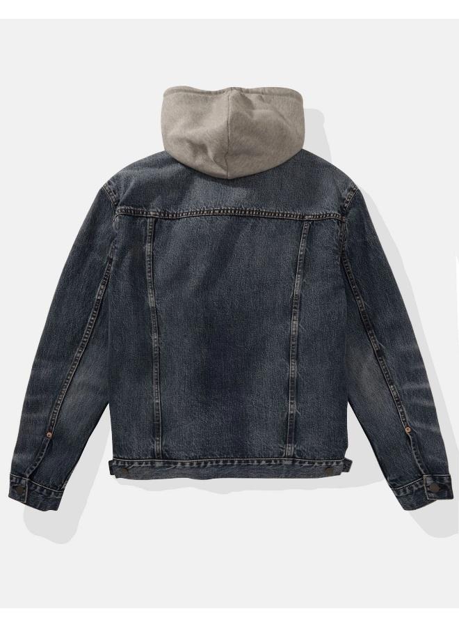 امريكان ايجل جاكيت دنيم بغطاء رأس - Image 2